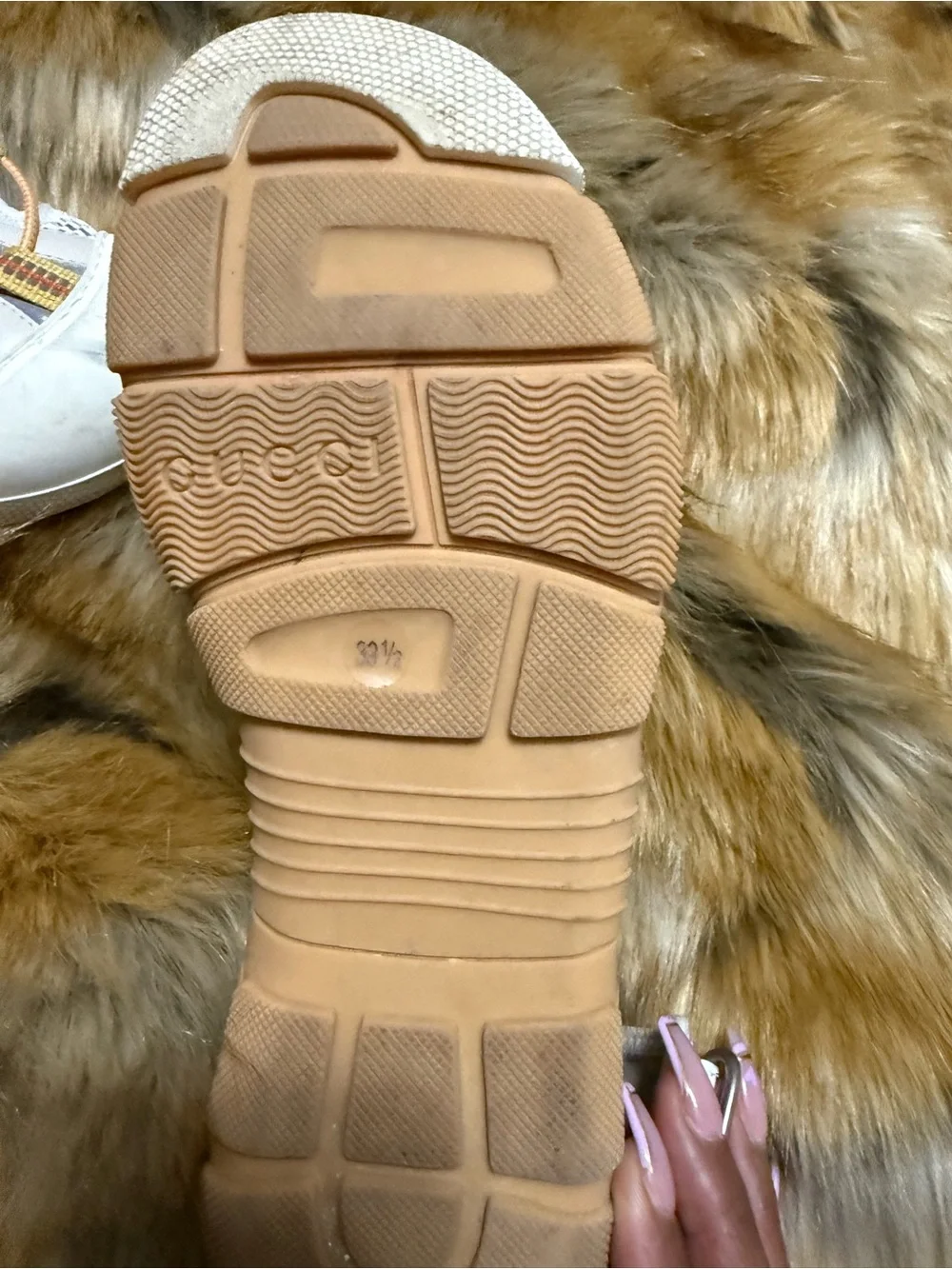 Gucci White and Yellow Logo Kids Sandal Sneakers